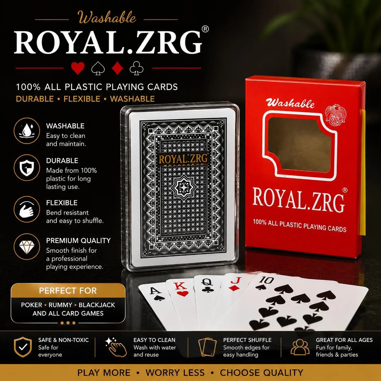 رويال ZRG أوراق لعب بلاستيكية قابلة للغسل رقم.26914