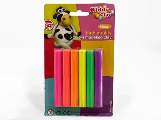 Kiddy Clay صلصال عالي الجودة بستة ألوان رقم.8874B