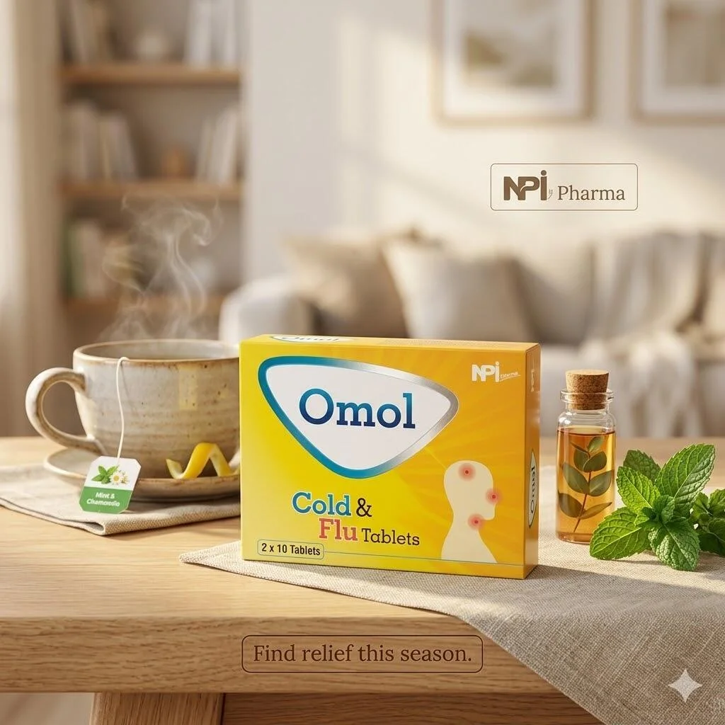 أقراص أومول لعلاج البرد والإنفلونزا - 10pcs ، رقم 2041