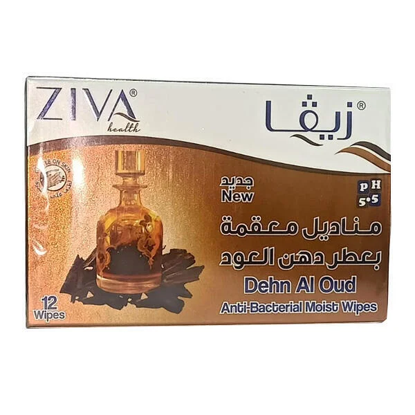 زيفا 12 منديل مرطب مضاد للبكتيريا بدهن العود رقم 12714