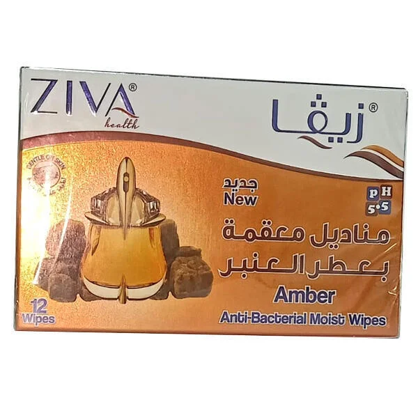 مناديل زيفا أمبر المرطبة المضادة للبكتيريا، 12 منديلًا، رقم 12715
